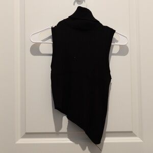 Forever 21 Black Turtleneck Sweater Angled Tank Size Small